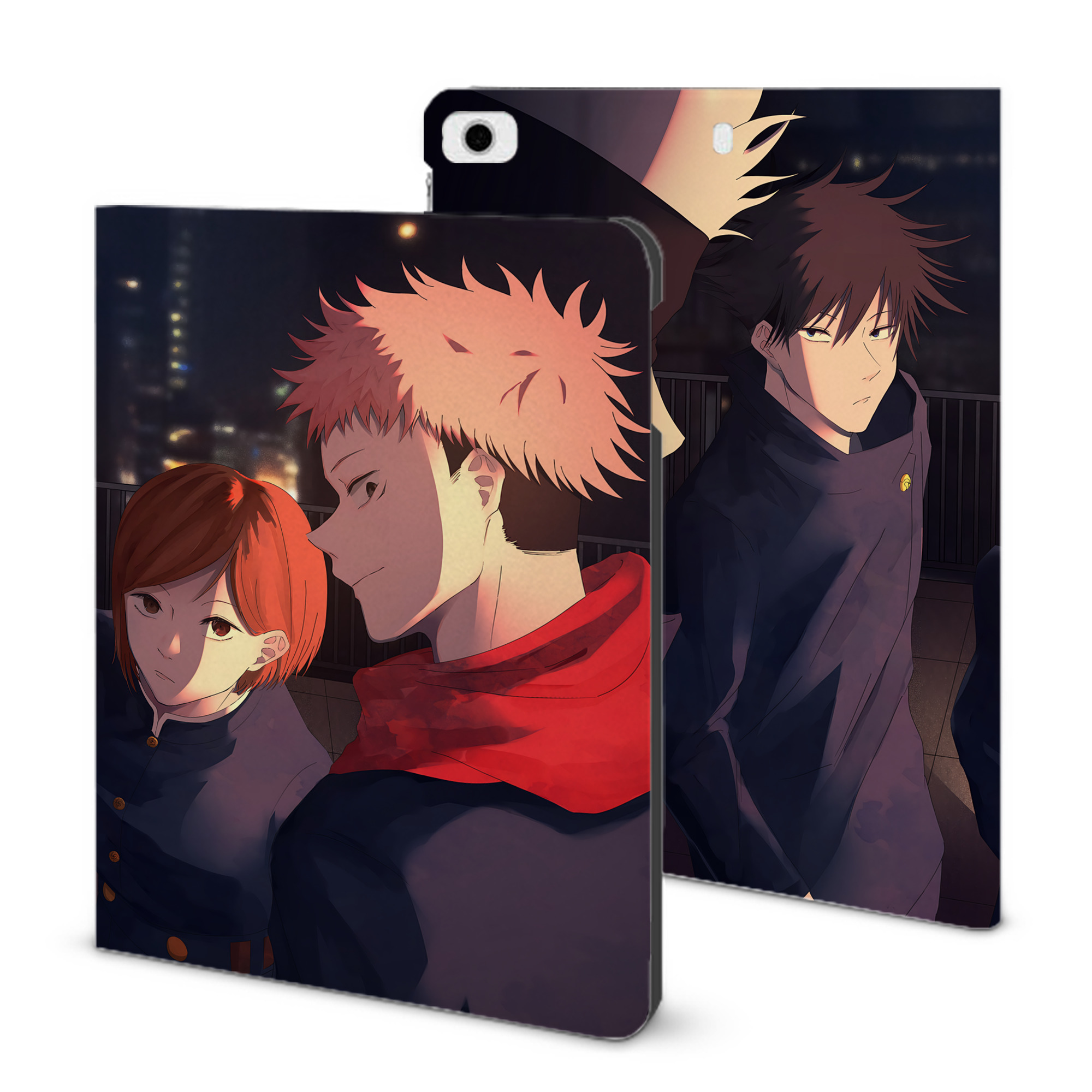（画像用） 呪術廻戦 Jujutsu Kaisen IPad ケース ブック型 PUレザー TPU 耐衝撃 軽量 薄型 ペン収納なし 全面保護 IPad 各モデル対応